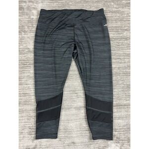BCG Leggings Womens 2X Black Gray Print Pull On Stretch Casual‎